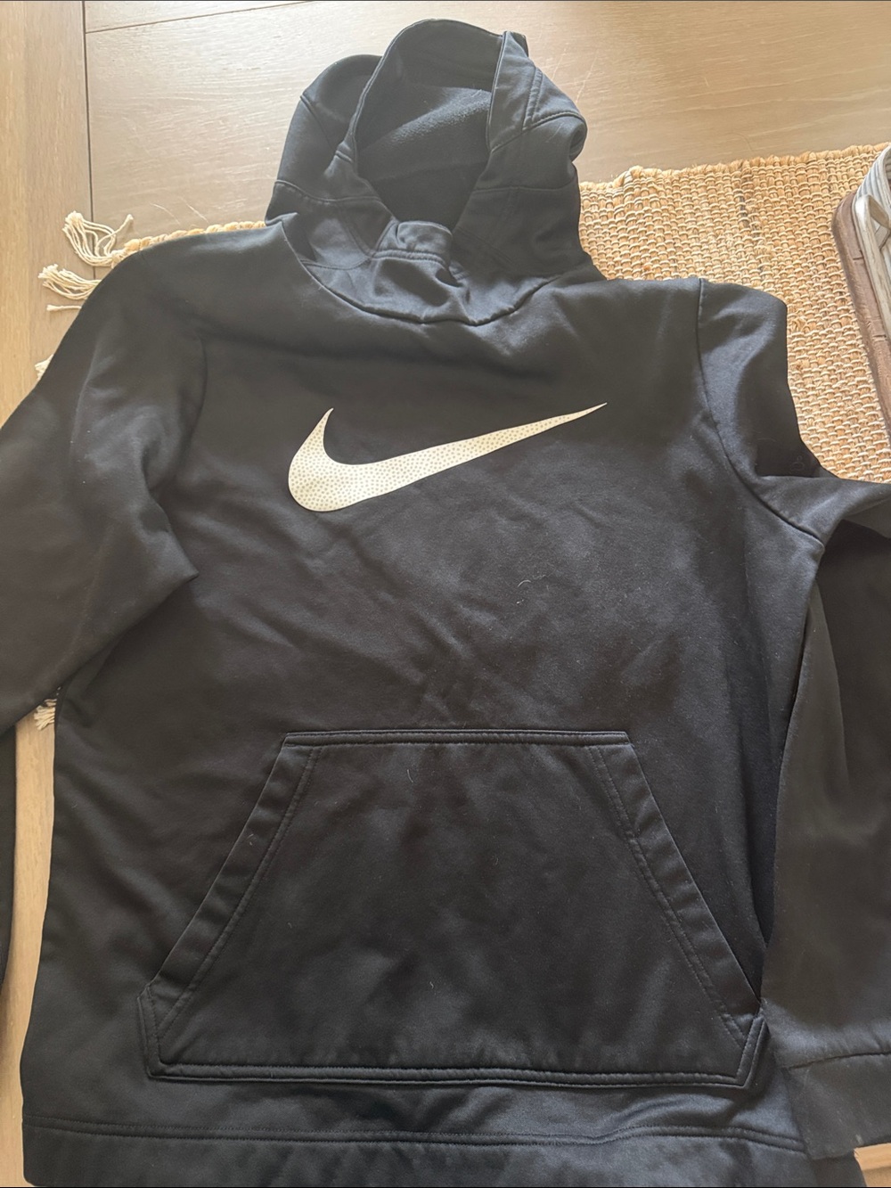 Nike Black Hoodie with White Swoosh